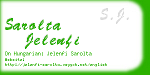 sarolta jelenfi business card